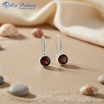 Load image into Gallery viewer, 925 Silver Garnet Drop Earrings for Women | Gemstone Jewelry