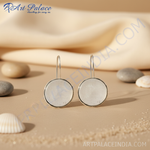 Load image into Gallery viewer, 925 Silver Round Disc Drop Earrings for Women | Daily Wear Jewelry