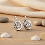 Load image into Gallery viewer, 925 Silver Leverback Earrings with Oval Gemstone | Women's Jewelry