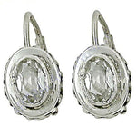 将图像加载到图库查看器中, 925 Silver Leverback Earrings with Oval Gemstone | Women's Jewelry