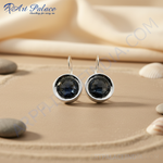 Load image into Gallery viewer, Silver Black Gemstone Earrings for Women | Statement Jewelry