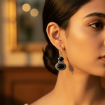 将图像加载到图库查看器中, 925 Silver Onyx Drop Earrings for Women | Daily Wear Jewelry