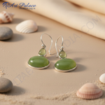 Load image into Gallery viewer, Pendientes de plata 925 con piedras preciosas verdes para mujer | Pendientes colgantes