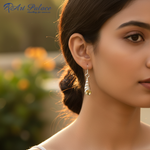 将图像加载到图库查看器中, 925纯银黄水晶水滴耳环(女士款)| 垂坠式耳环