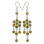 Load image into Gallery viewer, 925 Silver Green Gemstone Dangle Earrings | For Women