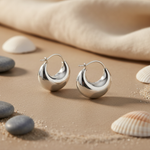 Load image into Gallery viewer, 925 Silver Chunky Hoop Earrings for Women | Daily Wear