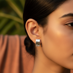 将图像加载到图库查看器中, Silver Face Stud Earrings | Unique Jewelry for Women