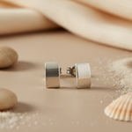 将图像加载到图库查看器中, Silver Face Stud Earrings | Unique Jewelry for Women