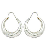 Load image into Gallery viewer, Silver Scalloped Hoop Earrings for Women | Daily Wear Jewelry