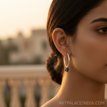 Load image into Gallery viewer, 925 Silver Hoop Earrings with Gemstone | For Women