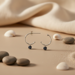 将图像加载到图库查看器中, 925 Silver Hoop Earrings with Gemstone | For Women