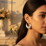 将图像加载到图库查看器中, 银色新月形耳环 | 现代日常佩戴首饰