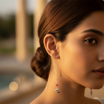 将图像加载到图库查看器中, 925纯银猫咪吊坠耳环,镶嵌粉色宝石 | 女士礼物