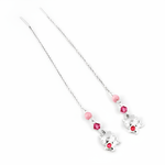 Load image into Gallery viewer, 925 Silver Cat Drop Earrings with Pink Gemstones | Gift for Women