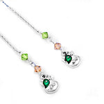 将图像加载到图库查看器中, 925 Silver Cow Charm Earrings | Green Gemstone | For Women