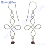 将图像加载到图库查看器中, 925 sterling silver cross drop earrings with gemstone accents, perfect for women