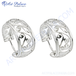 Load image into Gallery viewer, 925 sterling silver filigree hoop earrings, designed for women, perfect for daily wear.