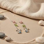Load image into Gallery viewer, 925 Silver Bunny Pendant Necklace | Pink & Green Gemstones
