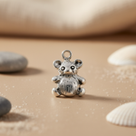 将图像加载到图库查看器中, Silver Teddy Bear Charm Pendant for Jewelry Making