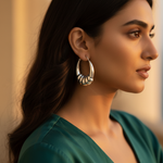 Load image into Gallery viewer, 925 Silver Ribbed Hoop Earrings for Women | Fashion Jewelry