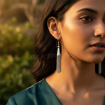 Load image into Gallery viewer, Silver Tassel Drop Earrings for Women | Statement Jewelry