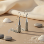 Load image into Gallery viewer, Silver Tassel Drop Earrings for Women | Statement Jewelry