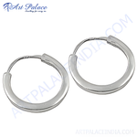 Load image into Gallery viewer, 925 sterling silver hoop earrings. Silver hoops for women. Simple and elegant design.