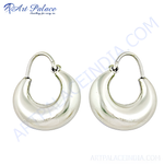 将图像加载到图库查看器中, 925 sterling silver crescent hoop earrings, perfect for everyday wear and a stylish look.