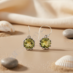 将图像加载到图库查看器中, 925纯银黄水晶宝石耳环 | 女士珠宝礼品