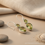 Load image into Gallery viewer, 925 Silver Peridot Drop Earrings for Women | Gemstone Jewelry