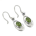 将图像加载到图库查看器中, 925 Silver Peridot Drop Earrings for Women | Green Gemstone Jewelry