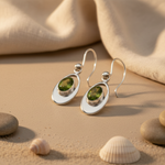 将图像加载到图库查看器中, 925 Silver Peridot Drop Earrings for Women | Green Gemstone Jewelry