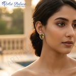 Load image into Gallery viewer, 925 Silver Peridot Stud Earrings for Women | Teardrop Jewelry