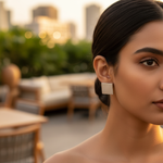 将图像加载到图库查看器中, 女士银色方形耳钉 | 极简主义珠宝