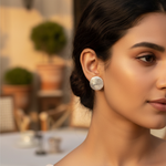 将图像加载到图库查看器中, Silver Textured Stud Earrings | Women's Jewelry | Daily Wear