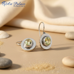 将图像加载到图库查看器中, 925纯银黄水晶水滴耳环(女士款)| 宝石首饰