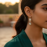 将图像加载到图库查看器中, 925 Silver White Topaz Drop Earrings for Women | Dangle Jewelry