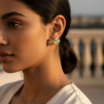 将图像加载到图库查看器中, gold plating Stud Earrings with Diamonds | Luxury Jewelry for Women
