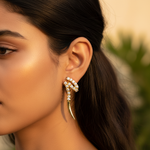 Load image into Gallery viewer, Gold Zirconia Ear Climber Earrings | Women's Fashion Jewelry