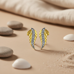 将图像加载到图库查看器中, gold plating Leaf Diamond Earrings | Luxury Jewelry Gift