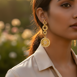 Load image into Gallery viewer, Gold Diamond Dangle Earrings | Luxury Jewelry for Women