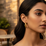 Load image into Gallery viewer, gold plating Citrine Hoop Earrings | Gemstone Jewelry for Women
