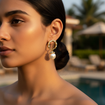 将图像加载到图库查看器中, gold plating Pearl Hoop Earrings for Women | Fashion Jewelry
