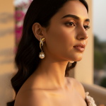 Load image into Gallery viewer, gold plating Pearl Drop Earrings | Women's Elegant Jewelry