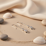 将图像加载到图库查看器中, 925 Sterling Silver Square Cubic Zirconia Drop Earrings for Women