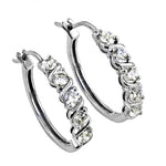 Load image into Gallery viewer, 925 Silver Cubic Zirconia Hoop Earrings for Women | Daily Wear