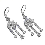 Load image into Gallery viewer, Silver Chandelier Earrings with Cubic Zirconia | Women's Jewelry