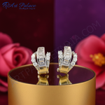 Load image into Gallery viewer, Silver Baguette and Round Cut Earrings for Women | Dainty Jewelry