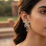 Load image into Gallery viewer, Gold Arrow Stud Earrings with Diamond Accents | Women's Jewelry