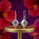 Load image into Gallery viewer, Silver Rhombus Earrings with Cubic Zirconia | Women's Jewelry